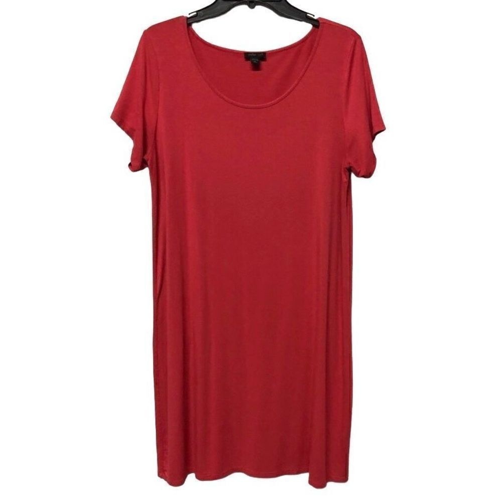 J. Jill Wearever Collection Pink Berry Short Sleeve Rayon Spandex Dress‎ Medium